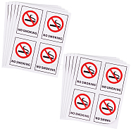 PVC Self-Adhesive No-smoking Warning Stickers, Waterproof No Smoking Sign Dacals, for Public Spaces, Indoor Outdor, Rectangle, 126x100x0.2mm, Sticker: 58x45mm, 4pcs/sheet(STIC-WH0003-017C)