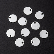 304 Stainless Steel Charms, Stamping Blank Tag, Flat Round, Silver, 6x0.8mm, Hole: 1.2mm(STAS-H436-66S-6mm)