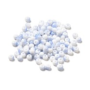6/0 Opaque Glass Seed Beads, Round Hole, Rondelle, Light Steel Blue, 4~4.5x3~4mm, Hole: 0.8~1.5mm(SEED-P005-A14)