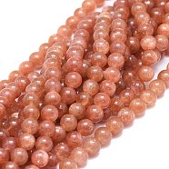 Natural Sunstone Beads Strands, Round, 7~8mm, Hole: 0.8mm, about 57pcs/strand, 15.94 inch(40.5cm)(G-F674-09-7mm)