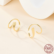 925 Sterling Silver Double Hoop Twist Earrings for Single Piercing, Spiral Hoop Earrings, Real 18K Gold Plated, 12mm(GI7057-2)