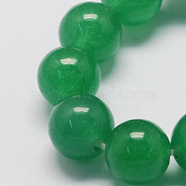 Natural Jade Bead Strands, Dyed, Round, Medium Sea Green, 8mm, Hole: 1mm, about 48pcs/strand, 14.9 inches(X-G-R165-8mm-14)