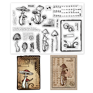 PVC Plastic Stamps, for DIY Scrapbooking, Photo Album Decorative, Cards Making, Stamp Sheets, Mushroom Pattern, 16x11x0.3cm(DIY-WH0167-57-0286)
