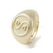Brass Adjustable Rings, Round, Real 18K Gold Plated, Inner Diameter: 18.2mm(RJEW-K257-84G)