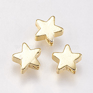 Brass Beads, Star, Golden, 6x6x2.5~3.3mm, Hole: 1mm(X-KK-E735-27G)