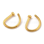 304 Stainless Steel Stud Earrings, U-shaped Nail Ear Studs, Real 24K Gold Plated, 7.5x9x2mm(EJEW-E602-05G)