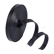 5M Flat PU Imitation Leather Cord, for Clothing Accessories, Black, 10x1mm, about 5.47 Yards(5m)/pc(LC-WH0009-07C)