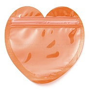 Heart Shaped Plastic Packaging Yinyang Zip Lock Bags, Top Self Seal Pouches, Dark Orange, 10x10x0.15cm, Unilateral Thickness: 2.5 Mil(0.065mm)(OPP-D003-02C)