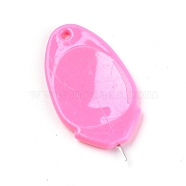 Plastic Needle Threader for Hand Sewing, Wire Loop DIY Needle Threader Hand Machine Sewing Tool, Hot Pink, 4x2x0.3cm, Hole: 1.5mm(TOOL-SZC0002-01E)