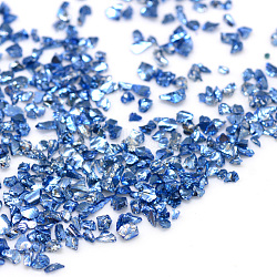 Piezo Glass Beads, No Hole Beads, Chip, Royal Blue, 1~1.5x1~1.5mm, about 440~450g/bag(PIEG-R001-A10)