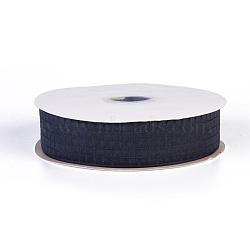 Polyester Ribbon, Tartan Ribbon, Black, 1-1/2 inch(38mm), about 50yards/roll(45.72m/roll)(SRIB-L040-38mm-A031)