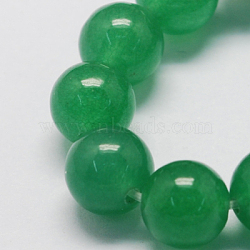 Natural Jade Bead Strands, Dyed, Round, Medium Sea Green, 8mm, Hole: 1mm, about 48pcs/strand, 14.9 inches(X-G-R165-8mm-14)