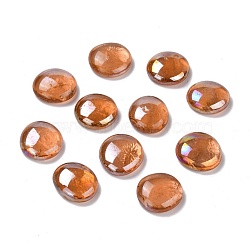 Transparent Glass Cabochons, Half Round/Dome, Mosaic Tiles for Arts DIY Crafts, Saddle Brown, 29~32x27~29x9~10mm, about 75pcs/939g(GLAA-WH0015-21F)