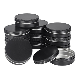 Round Aluminium Tin Cans, Aluminium Jar, Storage Containers for Cosmetic, Candles, Candies, with Screw Top Lid, Gunmetal, 8.5x2.9cm, Inner Diameter: 78mm, Capacity: 100ml(CON-WH0079-18B)