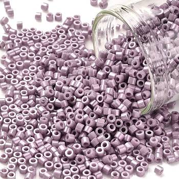 Cylinder Seed Beads, Opaque Colours Luster, Uniform Size, Lilac, 2x1.5mm, Hole: 0.8mm, about 40000pcs/bag, about 450g/bag
