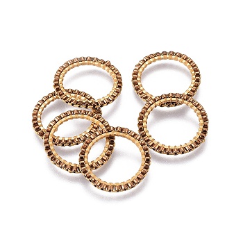 MIYUKI & TOHO Handmade Japanese Seed Beads, with Golden Plated 304 Stainless Steel Link Rings, Loom Pattern, Ring/Circle, Sienna, 18~19x1.7mm, Inner Diameter: 14mm