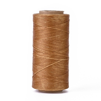 Waxed Polyester Cord, Micro Macrame Cord, Waxed Sewing Thread, Flat, Dark Goldenrod, 0.8mm, about 284.33 yards(260m)/roll