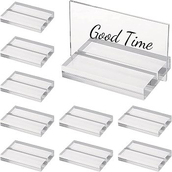 Transparent Acrylic Base, Place Sign Holder, for Wedding, Party, Rectangle, Ghost White, 74x50x11mm