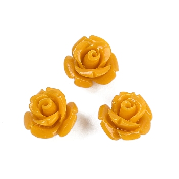 Synthetic Coral Carved Beads, Dyed, Flower, Dark Orange, 10x8.5mm, Hole: 1.3mm