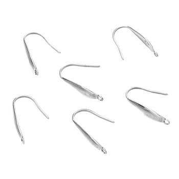 304 Stainless Steel Earring Hooks, Ear Wire, with Vertical Loop, Stainless Steel Color, 19x4.5mm, Hole: 1.4mm, 20 Gauge, Pin: 0.8x0.6mm