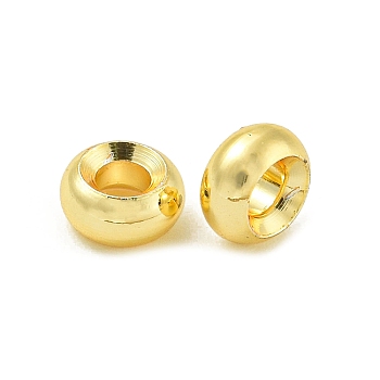 Rack Plating Brass Spacer Beads, Long-Lasting Plated, Cadmium Free & Lead Free, Disc, Real 18K Gold Plated, 5x2.5mm, Hole: 2mm