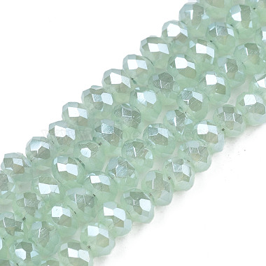 3mm DarkSeaGreen Abacus Electroplate Glass Beads