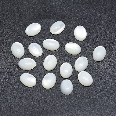 10mm WhiteSmoke Oval Shell Cabochons