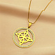 304 Stainless Steel Witch Knot Pendant Necklaces(NJEW-S007-23G)-1