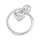 Non-Tarnish 304 Stainless Steel Round Open Cuff Ring for Women(RJEW-C097-07P)-3