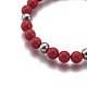 Natural & Synthetic Mixed Stone Round Beaded Stretch Charm Bracelets(BJEW-L648-08)-4