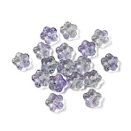 Handmade Lampwork Beads, Plum Bossom, Light Grey, 12.5x12.5x5mm, Hole: 1.2mm(LAMP-CJC0008-11M)