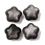 Natural Silver Sheen Obsidian Beads, Flower, 14~14.5x14.5~15x9mm, Hole: 1.2mm(G-A310-04A)