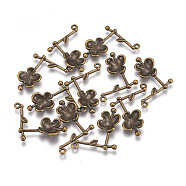 Alloy Pendants, Lead Free and Cadmium Free, Flower/Plum Blossom, Antique Bronze Color, about 24mm long, 26mm wide, 3mm thick, hole: 1.5mm(X-EA11637Y-AB)