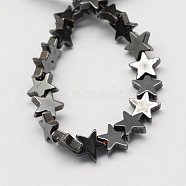 Non-magnetic Synthetic Hematite Beads Strands, Grade A, Star, Black, 9x9x2mm, Hole: 1mm(G-Q898-9mm)