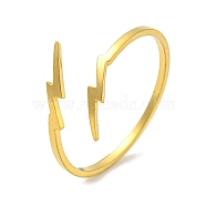 304 Stainless Steel Rings, Lightning, Real 18K Gold Plated, Inner Diameter: 18.5mm(RJEW-M045-02G)