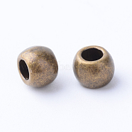Tibetan Style Alloy Spacer Beads, Rondelle, Cadmium Free & Nickel Free & Lead Free, Antique Bronze, 6x4mm, Hole: 3mm, about 50pcs/20g(Y-TIBE-Q063-49AB-NR)