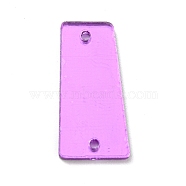 Sew On Mirror Rhinestones, Trapezoid Shape Acrylic Pieces, with Holes for Costume Evening Dresses Clothing Wedding Dress Decoration, Violet, 21.5x10.5x4mm, Hole: 1.3mm(MACR-G065-01C-01)