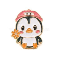 Animal Enamel Pins, Golden Alloy Brooches for Backpack Clothes, Penguin, 28x22x2mm(JEWB-H023-02G-02)