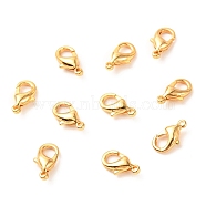 Brass Lobster Claw Clasps, Long-Lasting Plated, Real 18K Gold Plated, 12x6x4mm, Hole: 1mm(KK-F824-104B-G)