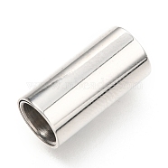 304 Stainless Steel Magnetic Clasps with Glue-in Ends, Column, Stainless Steel Color, 16x8mm, Hole: 6mm(STAS-C020-02P)