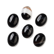 Natural Black Agate Cabochons, Oval, 16x12x5mm(G-G145-01B-31)