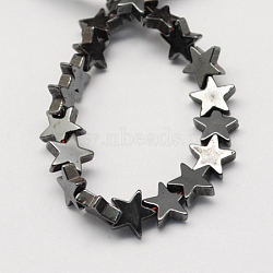 Non-magnetic Synthetic Hematite Beads Strands, Grade A, Star, Black, 9x9x2mm, Hole: 1mm(G-Q898-9mm)