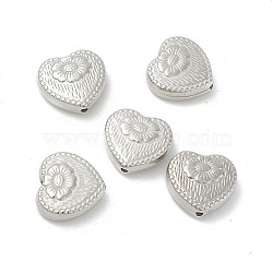 CCB Plastic Beads, Heart, Silver, 17x18x6mm, Hole: 1.6mm, about 415pcs/500g(OACR-H019-39)