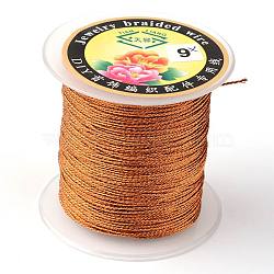Round Metallic Thread, 12-Ply, Chocolate, 1mm, about 54.68 yards(50m)/roll(MCOR-L001-1mm-10)