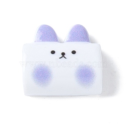 Opaque Resin Cabochons, Rabbit, Lilac, 23x24.5x10mm(RESI-Z033-03F)