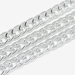 Unwelded Aluminum Double Link Chains, with Spool, Gainsboro,14.6x9x1.6mm(X-CHA-S001-060A)