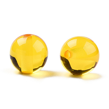 Resin Beads, Imitation Beeswax, Round, Gold, 12x11.5mm, Hole: 1.5~3mm
