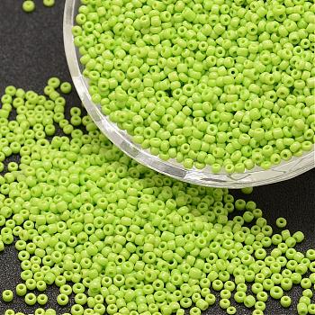 6/0 Glass Seed Beads, Grade A, Round, Opaque Colours, Green Yellow, 3.6~4.0mm, Hole: 1.2mm, about 500pcs/50g
