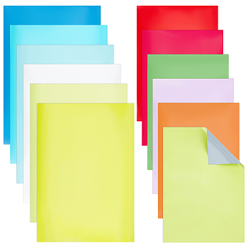 12Pcs 6 Style Dry Erase Board Sticker, PVC Whiteboard Stickers, Refridgerator Board, Rectangle, Mixed Color, 210~297x150~210x0.3mm, 2pcs/style