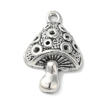 Tibetan Style Alloy Pendants, for Jewerly Making, Mushroom, Antique Silver, 26x18mm, Hole: 2mm